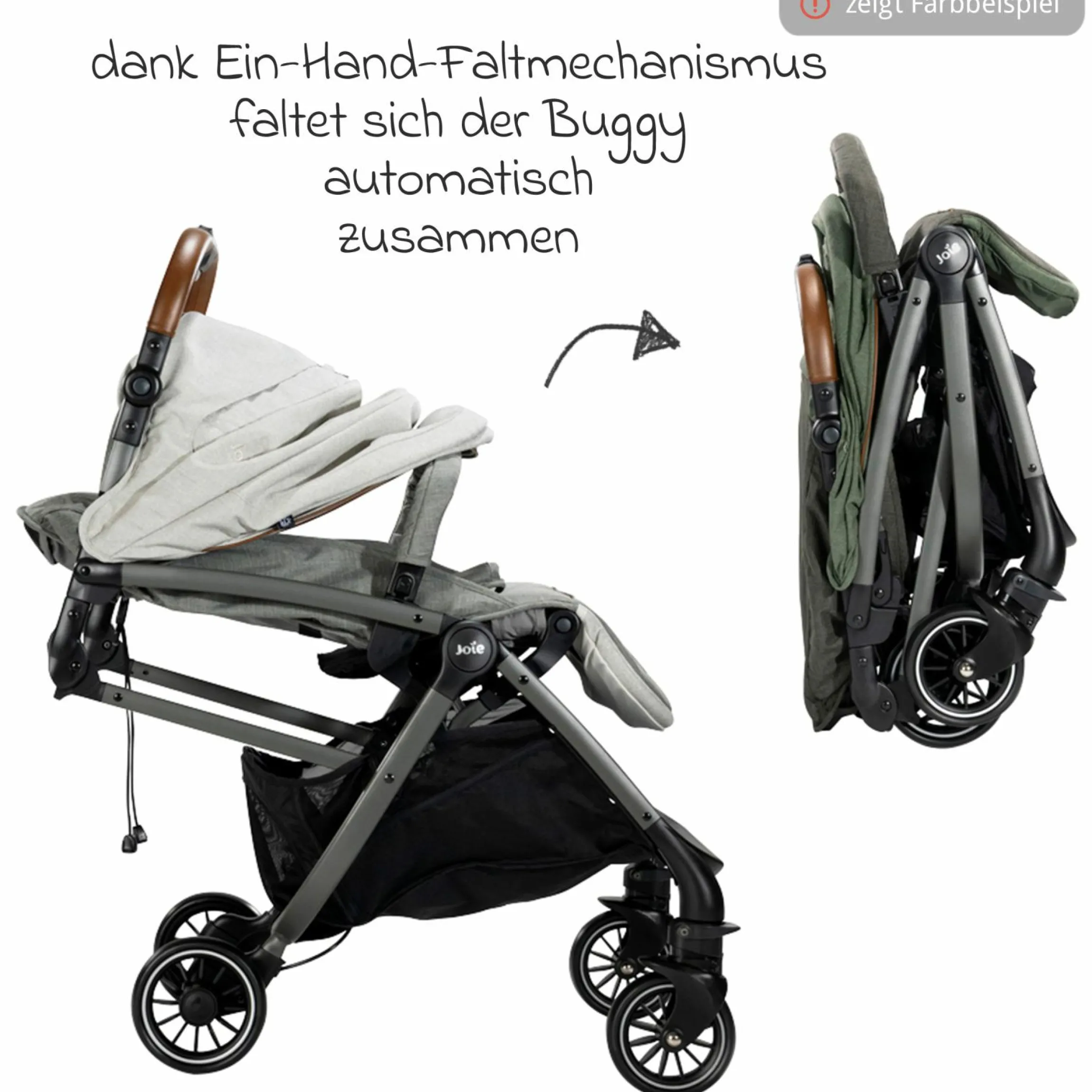 Reisebuggy & Sportwagen Tourist bis 15 kg belastbar nur 6,6 kg leicht mit Liegefunktion inkl. Regenschutz, Adapter, Tragegurt & Tragetasche - Signature - Pine