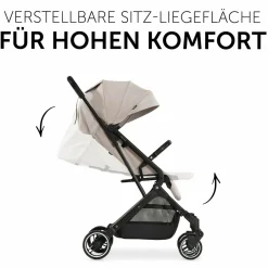 Reisebuggy & Sportwagen Travel N Care mit Liegefunktion, nur 6,8 kg (bis 22 kg belastbar) inkl. Reboarder Pearl Pro 2 & XXL Zubehörpaket - Beige