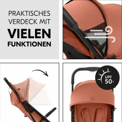 Reisebuggy & Sportwagen Travel N Care Plus mit Liegefunktion, nur 7,2 kg (bis 22kg belastbar) - Cork