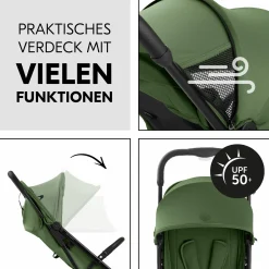 Reisebuggy & Sportwagen Travel N Care Plus mit Liegefunktion, nur 7,2 kg (bis 22kg belastbar) - Green