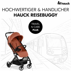Reisebuggy & Sportwagen Travel N Care Plus mit Liegefunktion (nur 7,2 kg) - inkl. XXL Zubehörpaket & Fehn Spieltier Schäfchen - Cork