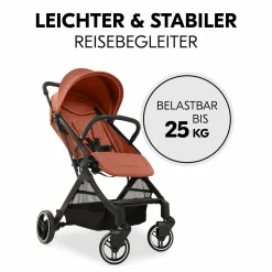 Reisebuggy & Sportwagen Travel N Care Plus mit Liegefunktion (nur 7,2 kg) - inkl. XXL Zubehörpaket & Fehn Spieltier Schäfchen - Cork