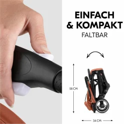 Reisebuggy & Sportwagen Travel N Care Plus mit Liegefunktion (nur 7,2 kg) - inkl. XXL Zubehörpaket & Fehn Spieltier Schäfchen - Cork