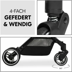 Reisebuggy & Sportwagen Travel N Care Plus mit Liegefunktion (nur 7,2 kg) - inkl. XXL Zubehörpaket & Fehn Spieltier Schäfchen - Cork