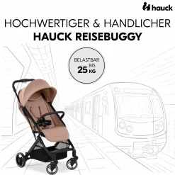 Reisebuggy & Sportwagen Travel N Care Plus mit Liegefunktion, nur 7,2 kg (bis 22kg belastbar) - Hazelnut
