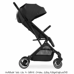 Reisebuggy & Sportwagen Travel N Care mit Liegefunktion, nur 6,8 kg (bis 22 kg belastbar) inkl. Reboarder Pearl Pro 2 & XXL Zubehörpaket - Black