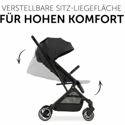 Reisebuggy & Sportwagen Travel N Care mit Liegefunktion, nur 6,8 kg (bis 22 kg belastbar) inkl. Reboarder Pearl Pro 2 & XXL Zubehörpaket - Black