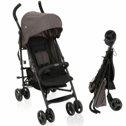 Reisebuggy & Sportwagen Travelite nur 7 kg leicht mit Liegeposition - Black & Grey - Kollektion 2025