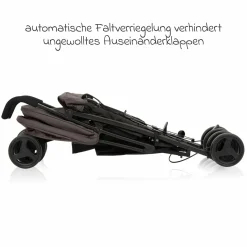 Reisebuggy & Sportwagen Travelite nur 7 kg leicht mit Liegeposition - Black & Grey - Kollektion 2025