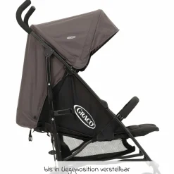 Reisebuggy & Sportwagen Travelite nur 7 kg leicht mit Liegeposition - Black & Grey - Kollektion 2025