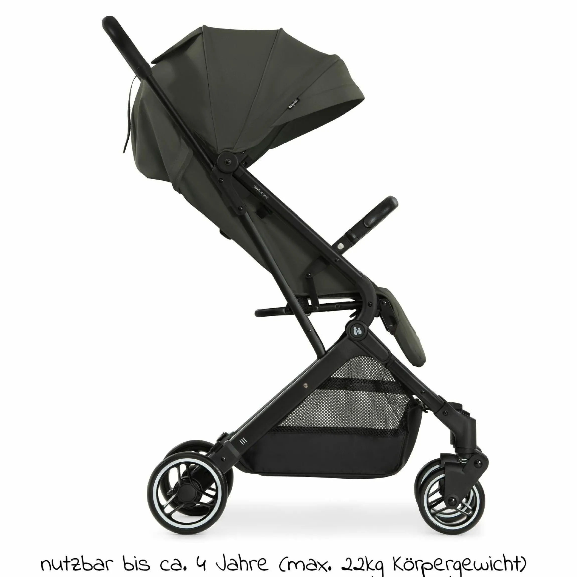 Reisebuggy & Sportwagen Travel N Care mit Liegefunktion, nur 6,8 kg (bis 22 kg belastbar) - Dark Olive