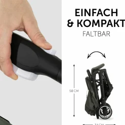 Reisebuggy & Sportwagen Travel N Care mit Liegefunktion, nur 6,8 kg (bis 22 kg belastbar) - Dark Olive