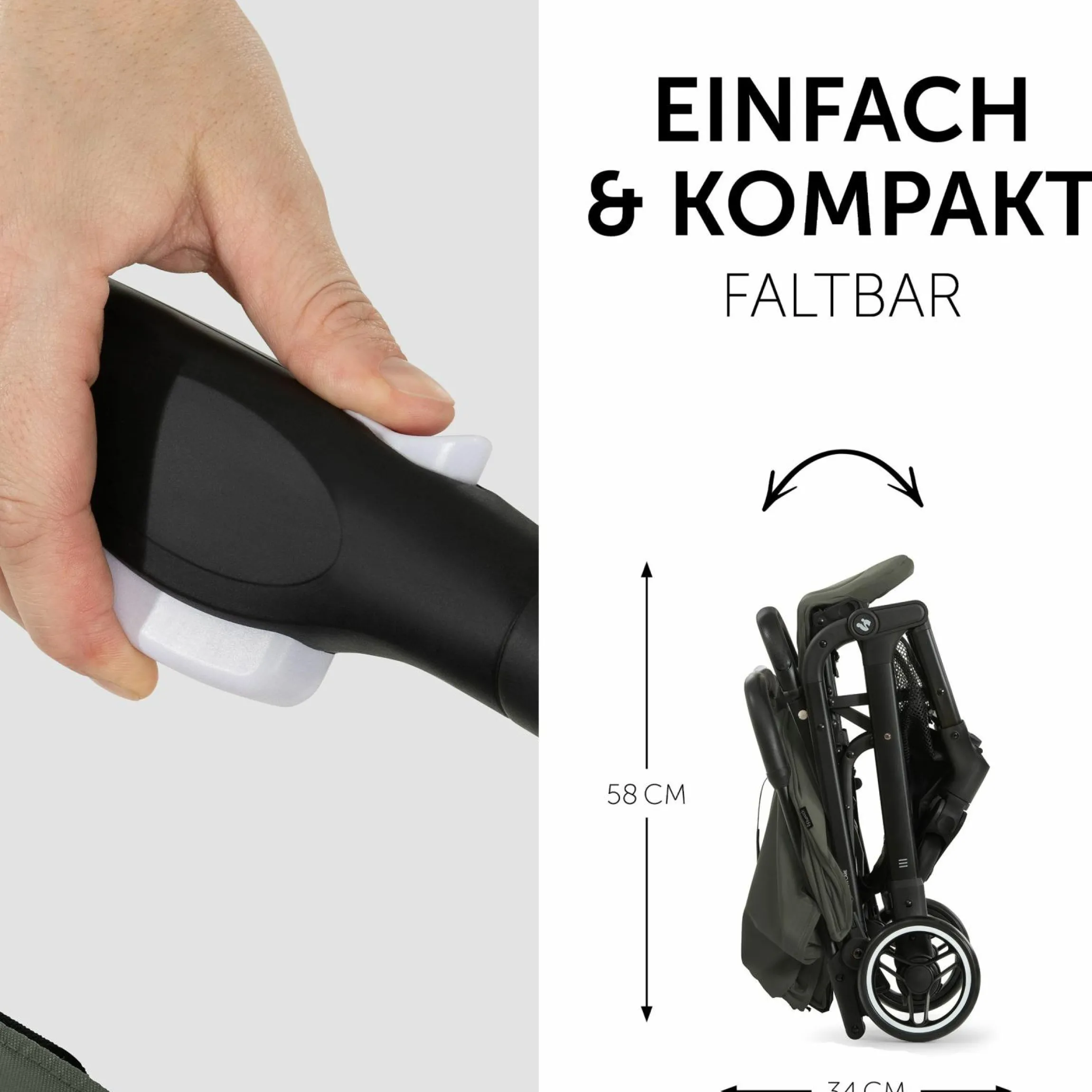 Reisebuggy & Sportwagen Travel N Care mit Liegefunktion, nur 6,8 kg (bis 22 kg belastbar) - Dark Olive