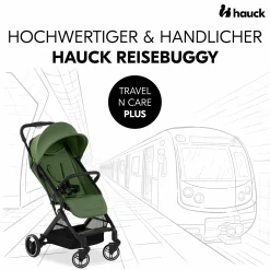Reisebuggy & Sportwagen Travel N Care Plus mit Liegefunktion (nur 7,2 kg) - inkl. XXL Zubehörpaket & Fehn Spieltier Eselchen - Green