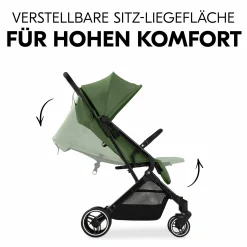 Reisebuggy & Sportwagen Travel N Care Plus mit Liegefunktion (nur 7,2 kg) - inkl. XXL Zubehörpaket & Fehn Spieltier Eselchen - Green