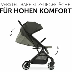 Reisebuggy & Sportwagen Travel N Care mit Liegefunktion, nur 6,8 kg (bis 22 kg belastbar) inkl. Reboarder Pearl Pro 2 & XXL Zubehörpaket - Dark Olive