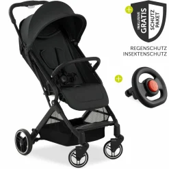 Reisebuggy & Sportwagen Travel N Care Plus inkl. XXL Zubehörpaket & Buggy-Lenkrad - Black