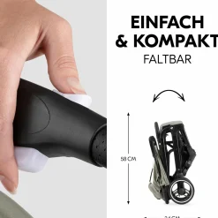 Reisebuggy & Sportwagen Travel N Care Plus mit Liegefunktion, nur 7,2 kg (bis 22kg belastbar) - Velvet Olive