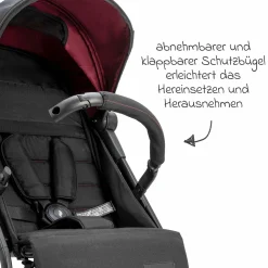 Reisebuggy & Sportwagen Vegas bis 22 kg belastbar nur 6 kg leicht mit Liegeposition - Weinrot - Kollektion 2025
