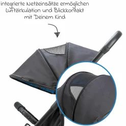 Reisebuggy & Sportwagen Vegas bis 22 kg belastbar nur 6 kg leicht mit Liegeposition - Himmelblau - Kollektion 2025