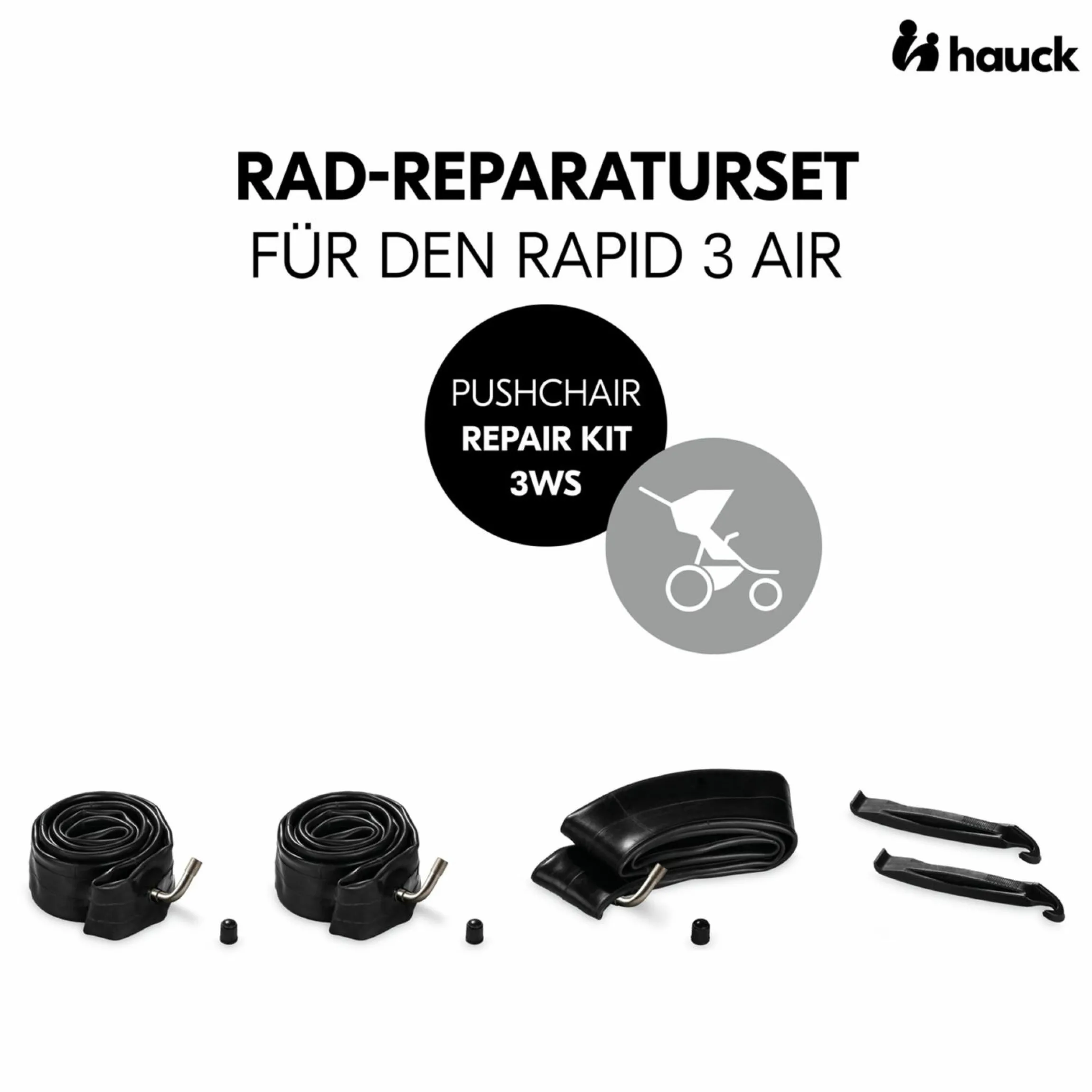 Reparatur Set Lufträder Kinderwagen (2x Schlauch 12 Zoll + 1x Schlauch 10 Zoll) - Pushchair Repair Kid 3WS
