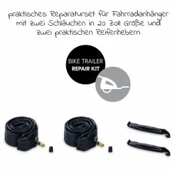 Reparatur Set (2x Ersatz-Schlauch + Reifenheber) für Bike Trailer