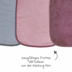 Riesen-Bindelätzchen 3er Pack 32 x 40 cm - Altrosa-Grau