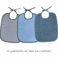 Riesen-Bindelätzchen 3er Pack 32 x 40 cm - Stahlblau-Grau