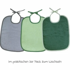 Riesen-Bindelätzchen 3er Pack 32 x 40 cm - Grün-Grau