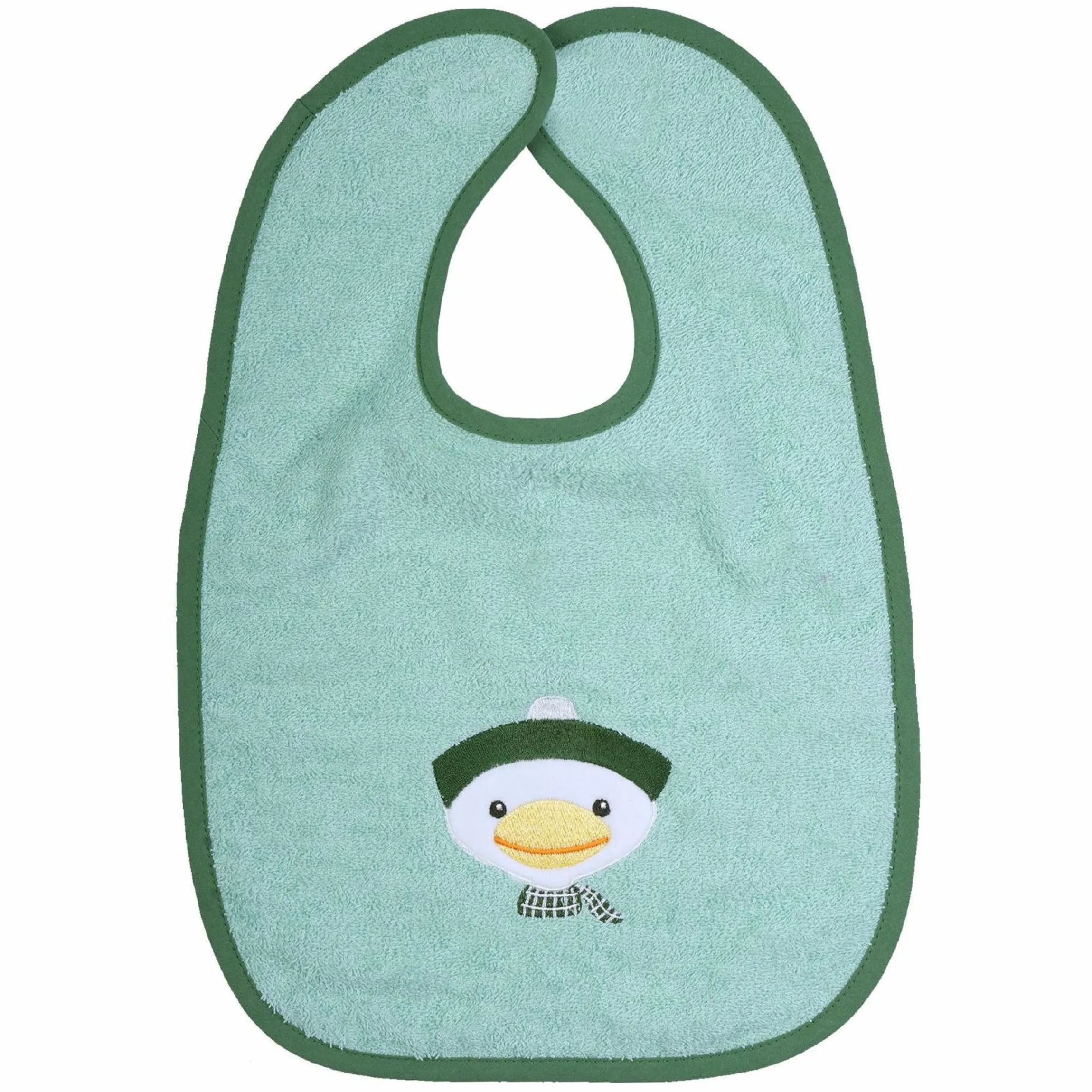 Riesen-Klettlätzchen 30 x 45 cm - Stickerei Ente - Mint
