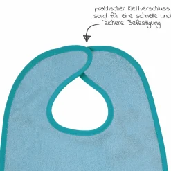 Riesen-Klettlätzchen 30 x 45 cm - Stickerei Pinguine - Eisblau