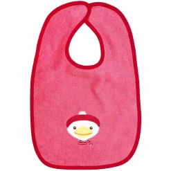 Riesen-Klettlätzchen 30 x 45 cm - Stickerei Ente - Pink