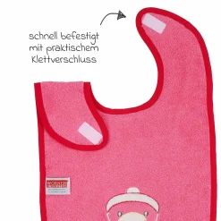 Riesen-Klettlätzchen 30 x 45 cm - Stickerei Ente - Pink