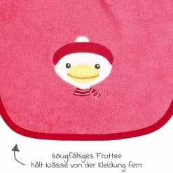 Riesen-Klettlätzchen 30 x 45 cm - Stickerei Ente - Pink
