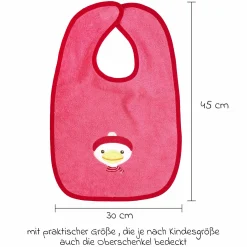 Riesen-Klettlätzchen 30 x 45 cm - Stickerei Ente - Pink