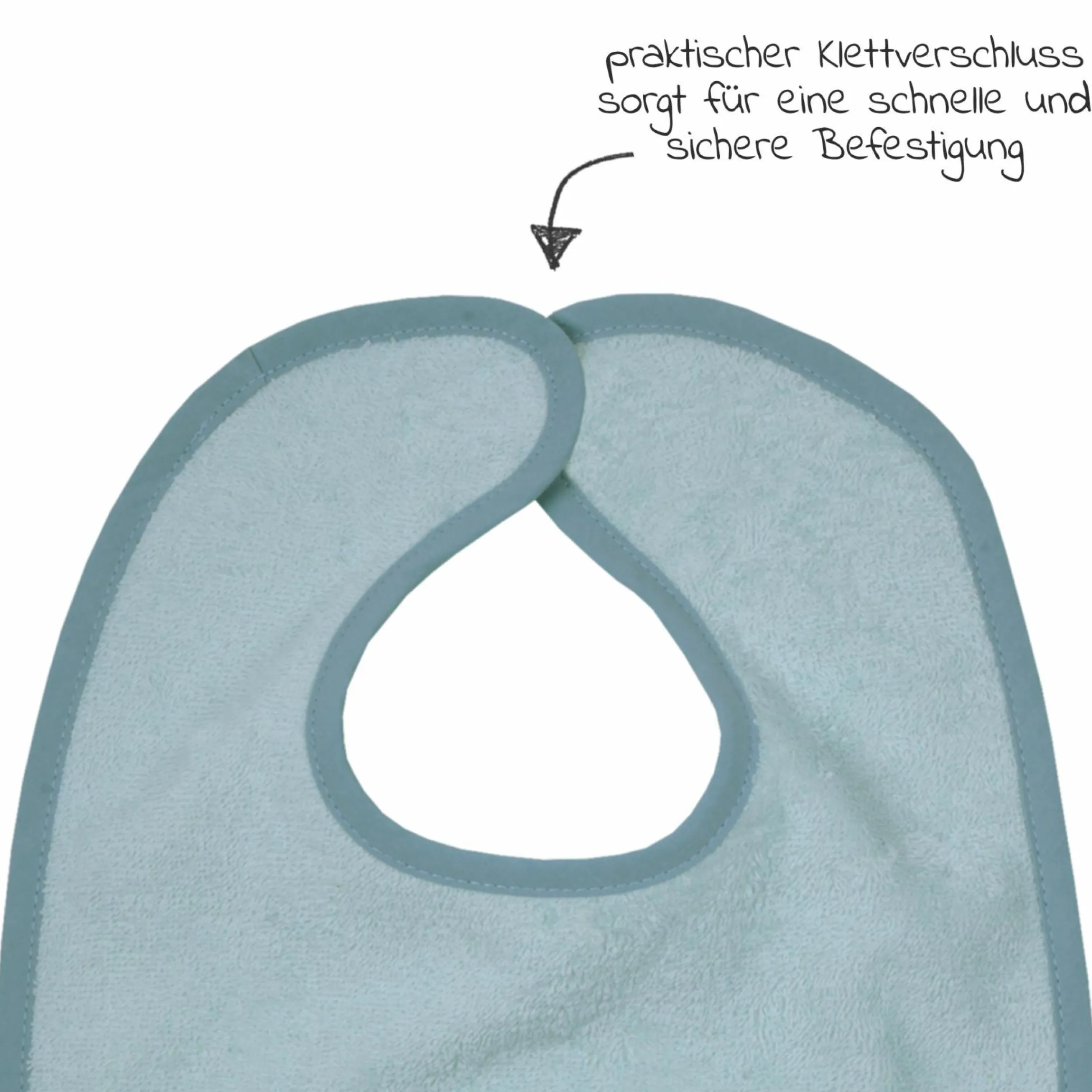 Riesen-Klettlätzchen 30 x 45 cm - Stickerei Eisbär - Mint