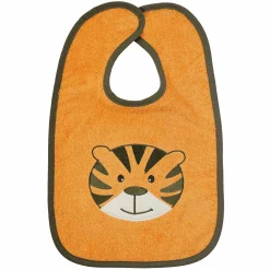 Riesen-Klettlätzchen 30 x 45 cm - Stickerei Tiger - Orange