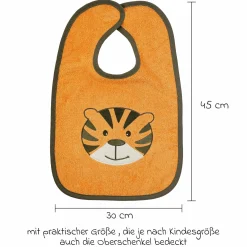 Riesen-Klettlätzchen 30 x 45 cm - Stickerei Tiger - Orange