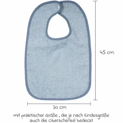 Riesen-Lätzchen mit Druckknopf 30 x 45 cm - Uni Stahlblau