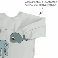 Ärmel-Lätzchen - wasserdicht - Sea Friends - Grau