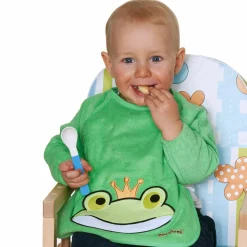 Ärmel-Lätzchen 3er Pack - Giraffe Blau, Tiger Rot & Frosch Grün