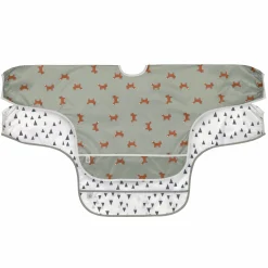 Ärmel-Lätzchen 2er Pack Long Sleeve Bib - Little Forest Fox - Olive