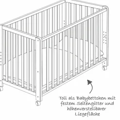 Room Bed Natur inkl. Zubehör 60 x 120 cm - Liebhabär