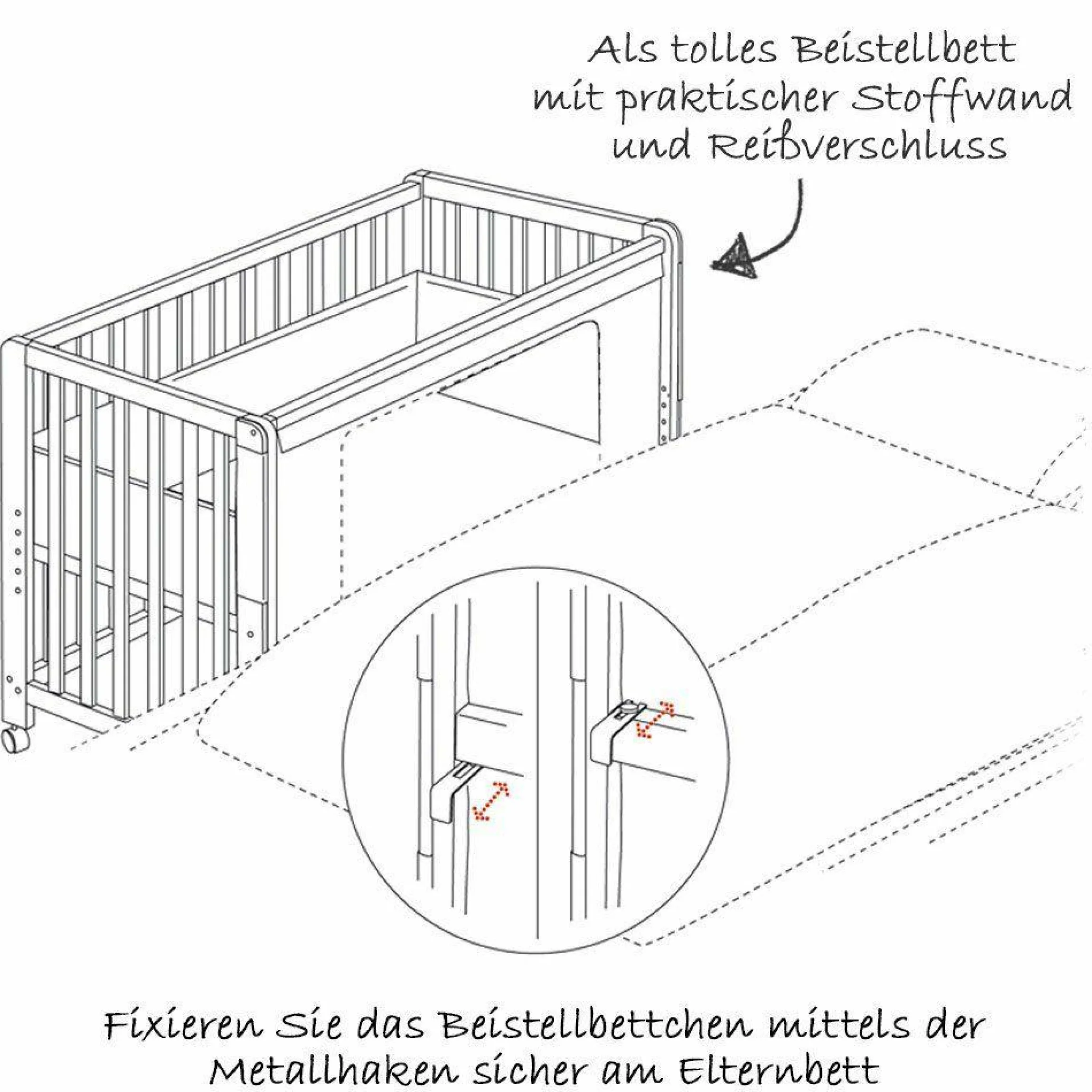 Room Bed Weiß inkl. Zubehör 60 x 120 cm - Adam & Eule