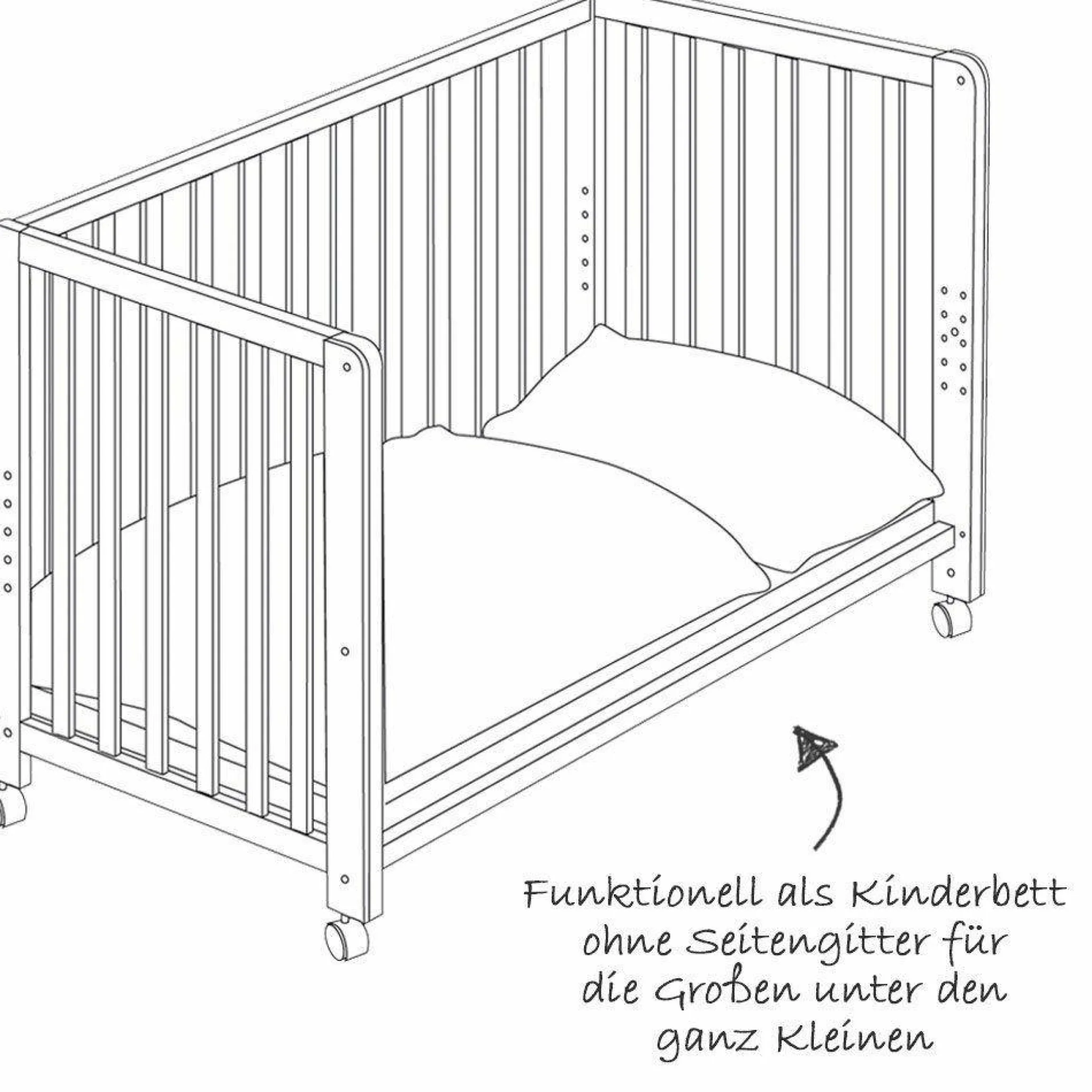 Room Bed Weiß inkl. Zubehör 60 x 120 cm - Adam & Eule