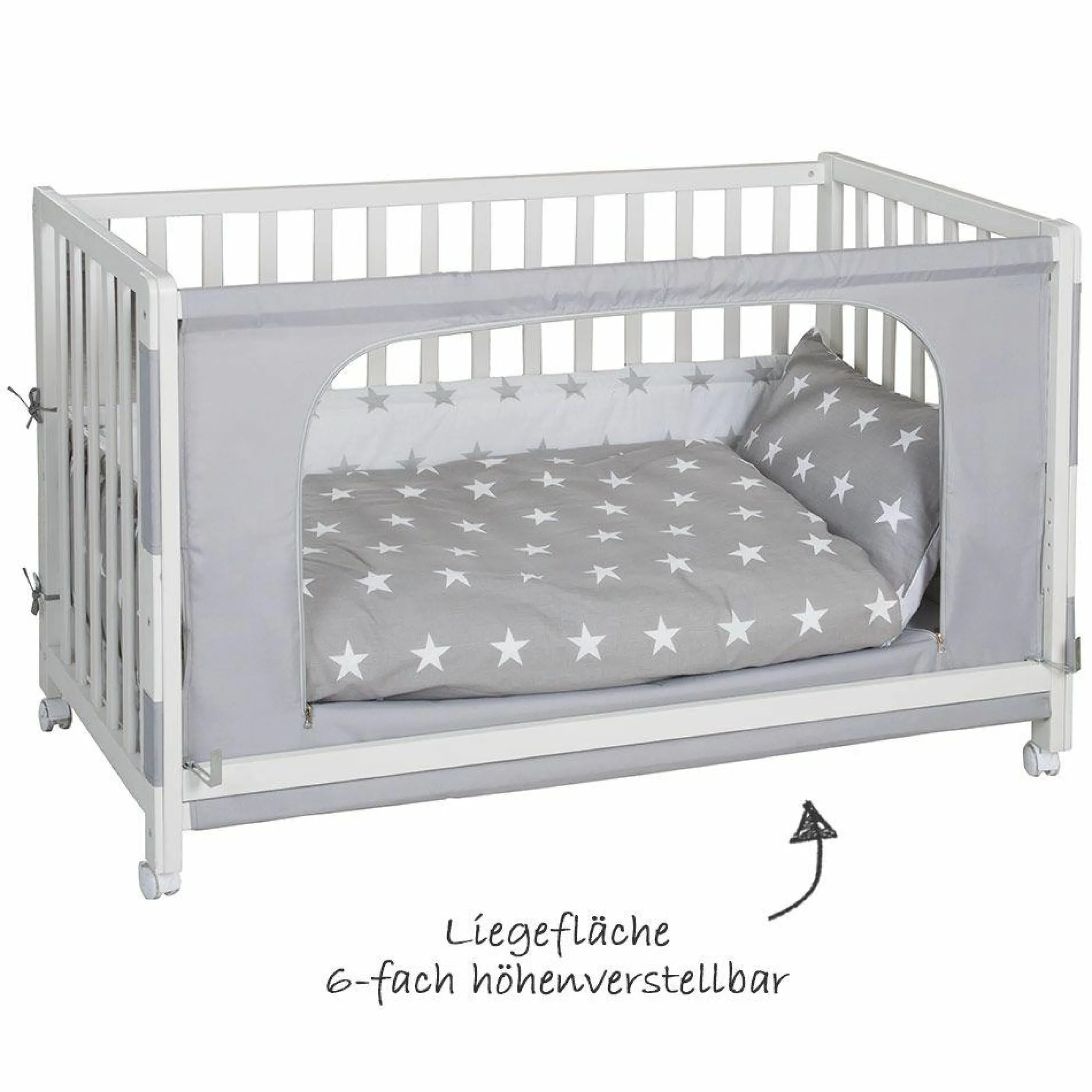Room Bed Weiß inkl. Zubehör - Little Stars - Grau
