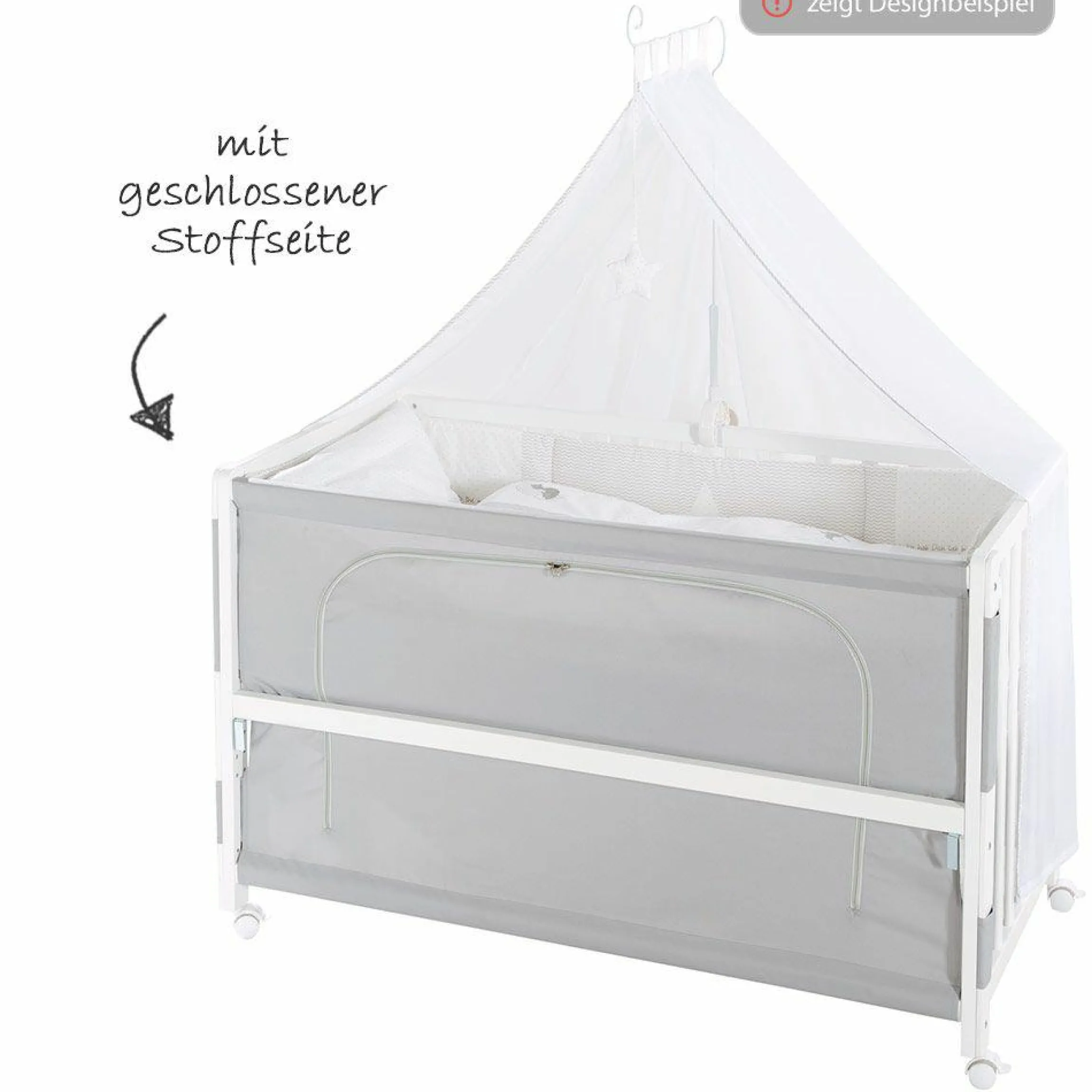 Room Bed Weiß inkl. Zubehör - Little Stars - Grau
