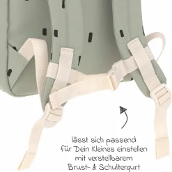 Rucksack Mini Square Backpack - Happy Prints - Light Olive