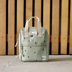 Rucksack Mini Square Backpack - Happy Prints - Light Olive