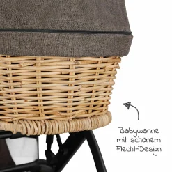 Salsa 4 Air Home Set - Korb-Tragewanne + Ständer, Wickeltasche und Fußsack - Fashion Edition - Braid